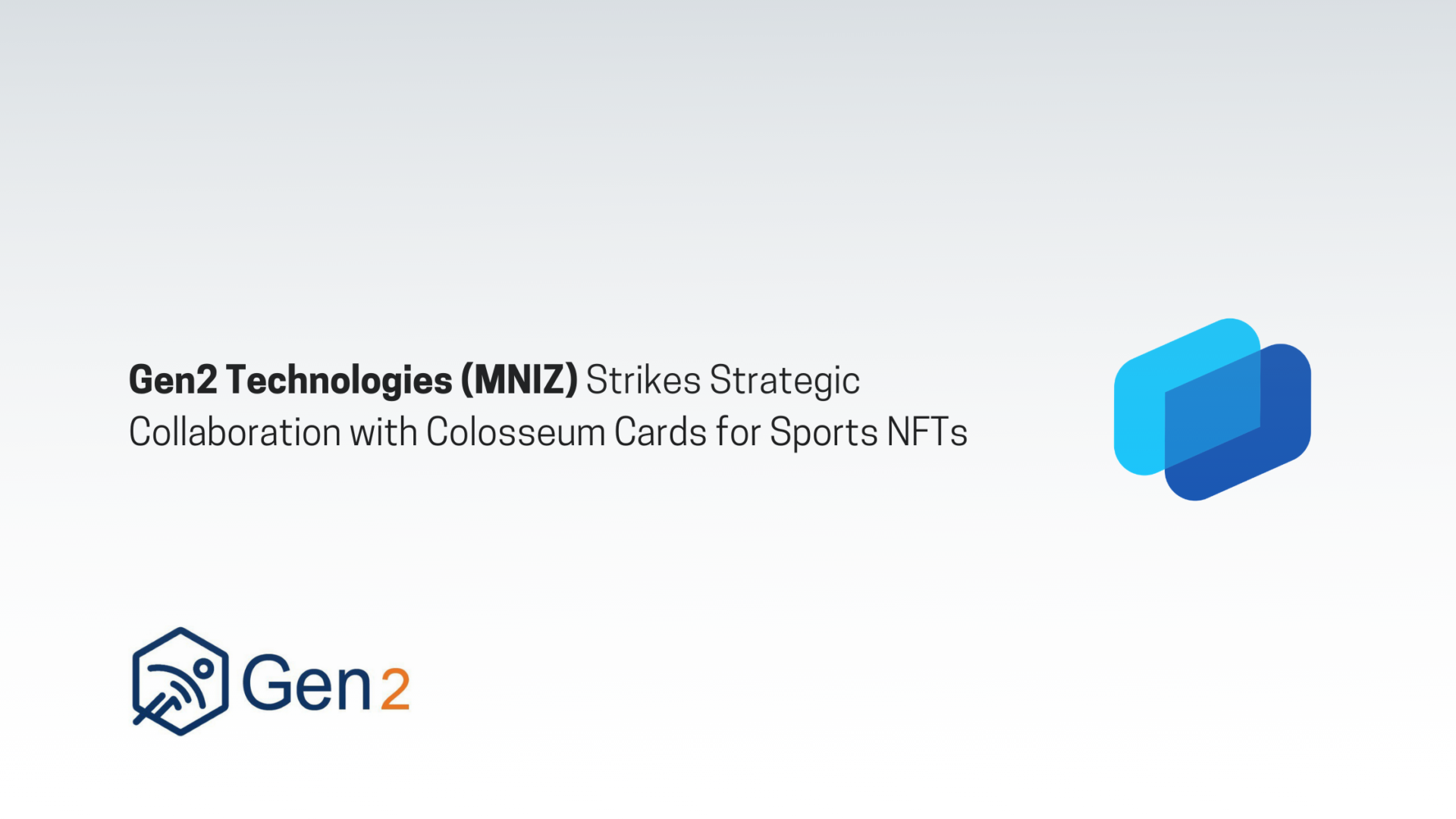 Gen2 Technologies (MNIZ) Strikes Strategic Collaboration with Colosseum Cards for Sports NFTs