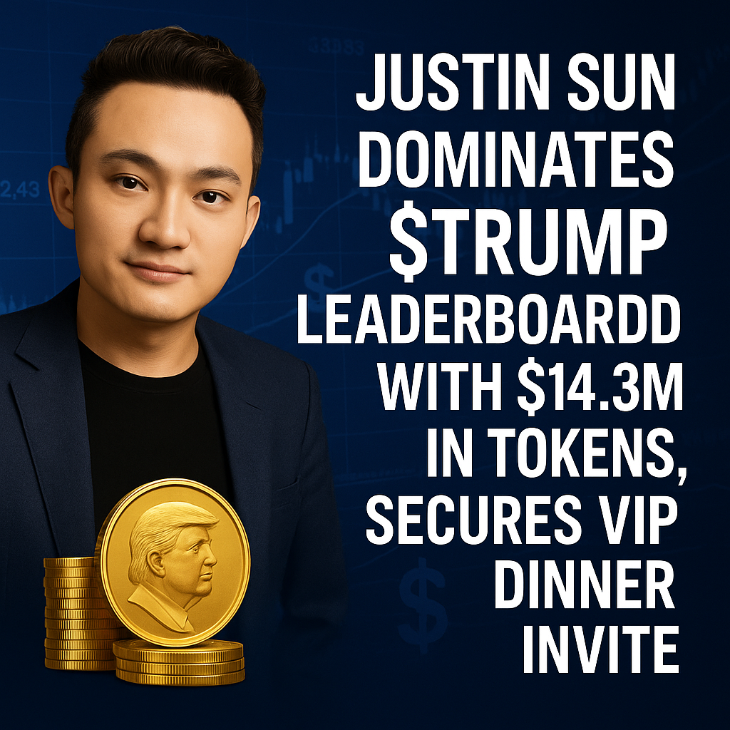 Justin Sun Dominates $TRUMP Leaderboard with $14.3M in Tokens, Secures VIP Dinner Invite