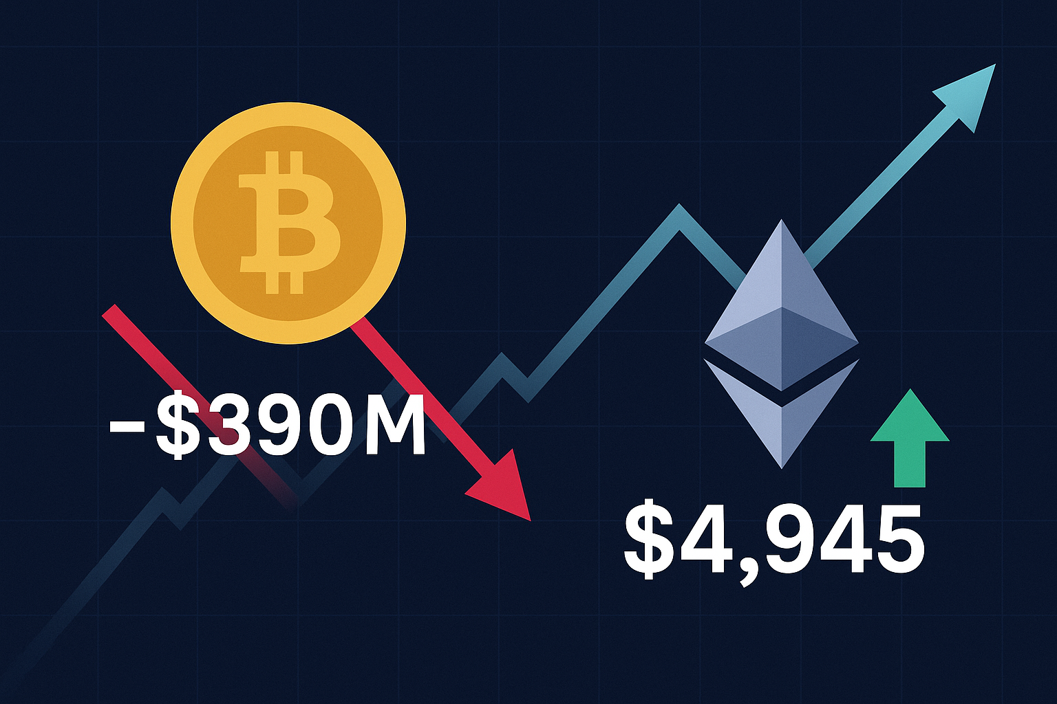 Bitcoin Dumps $2.7B as ETH Hits New All-Time High | $390M in Longs Liquidated