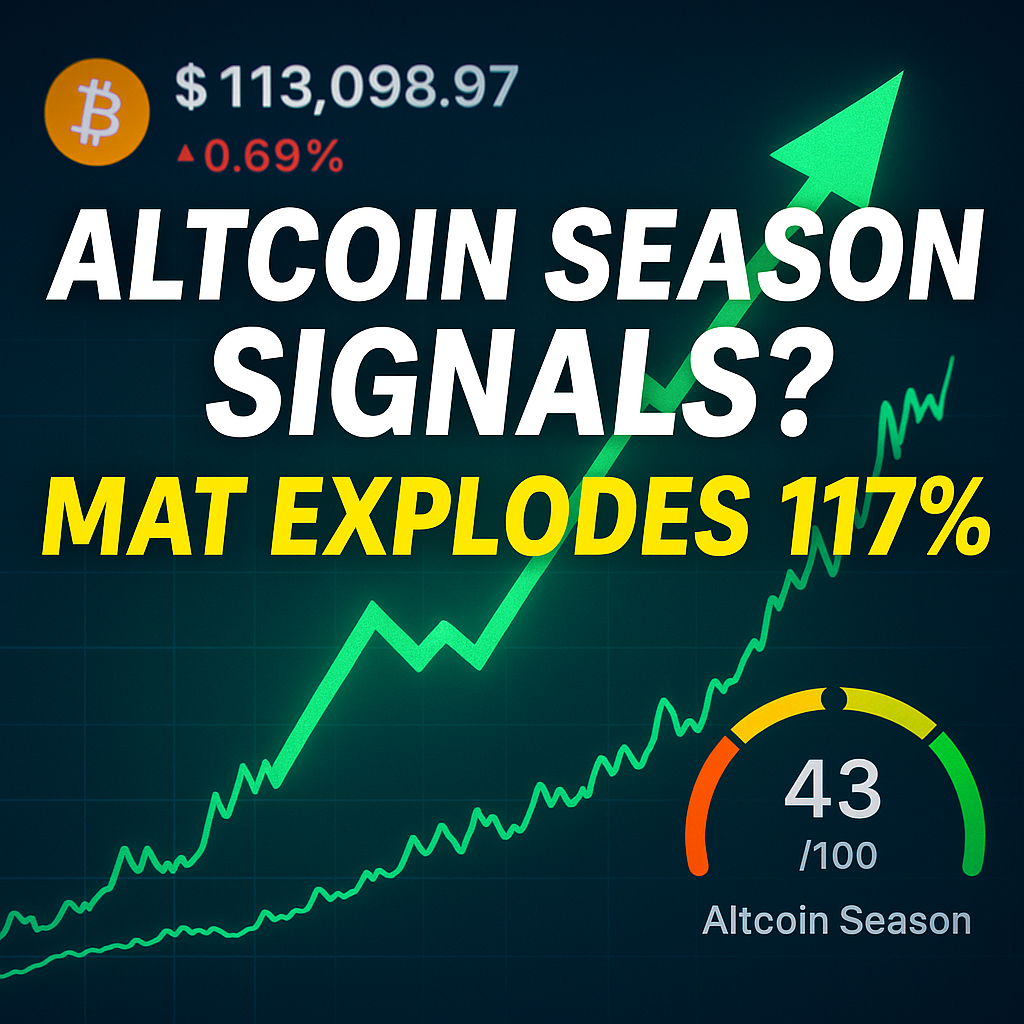 Altcoin Season Signals? MAT Explodes 117% as Bitcoin Stalls Near $113K