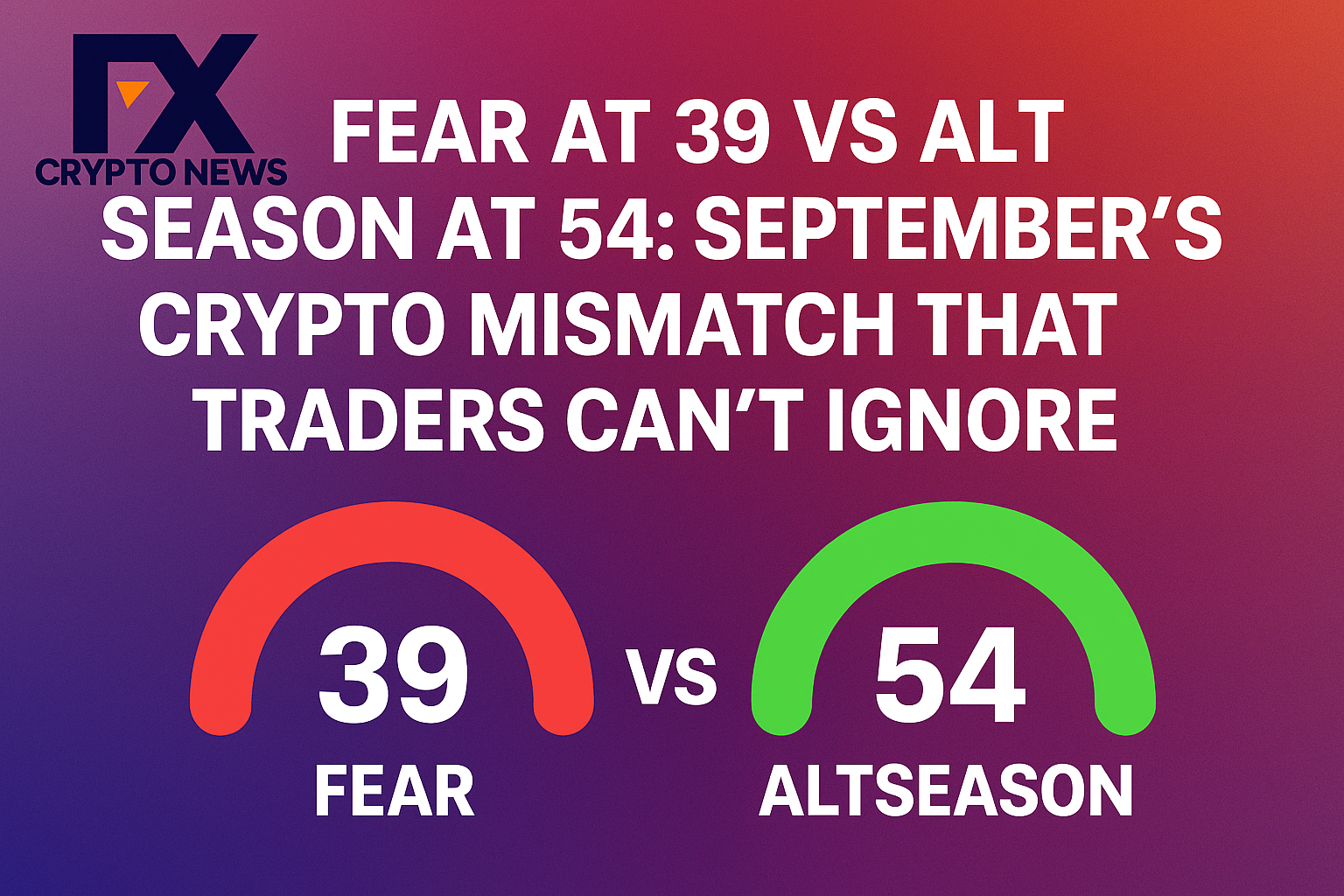 Fear at 39 vs Altseason at 54: September’s Biggest Crypto Mismatch